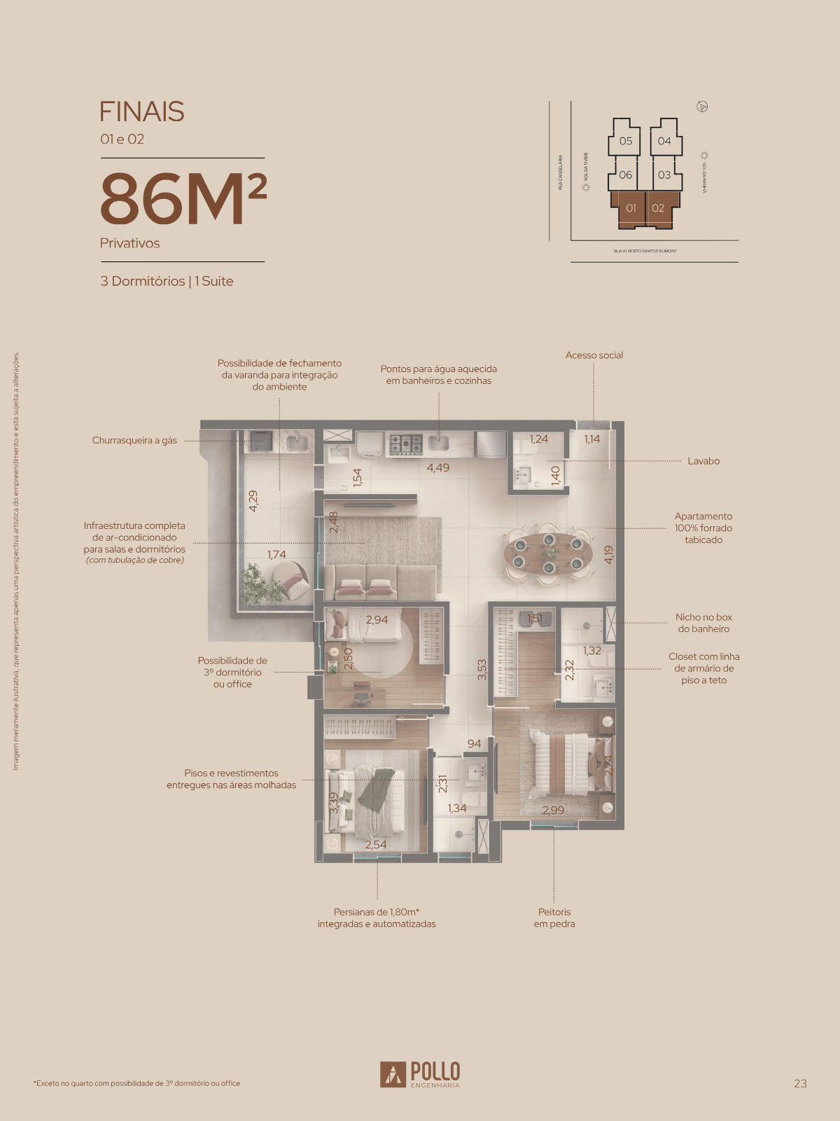 Planta 2 Dormitórios