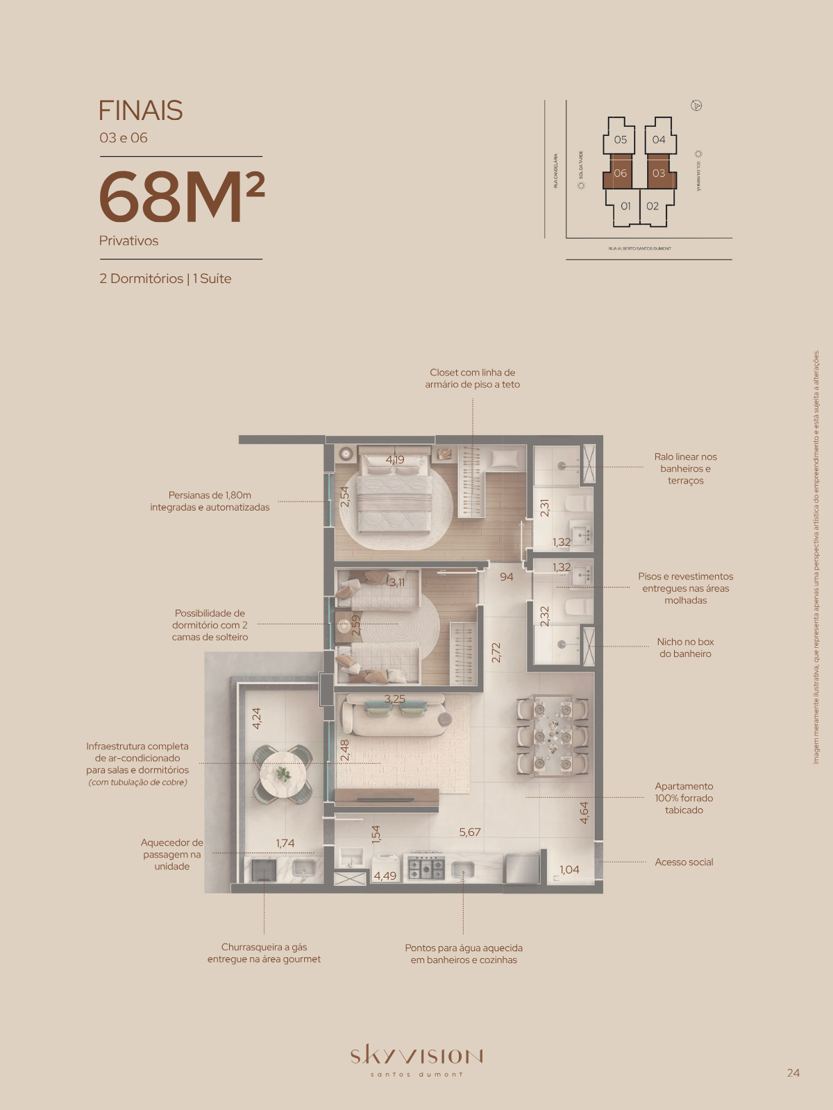 Planta 3 Dormitórios