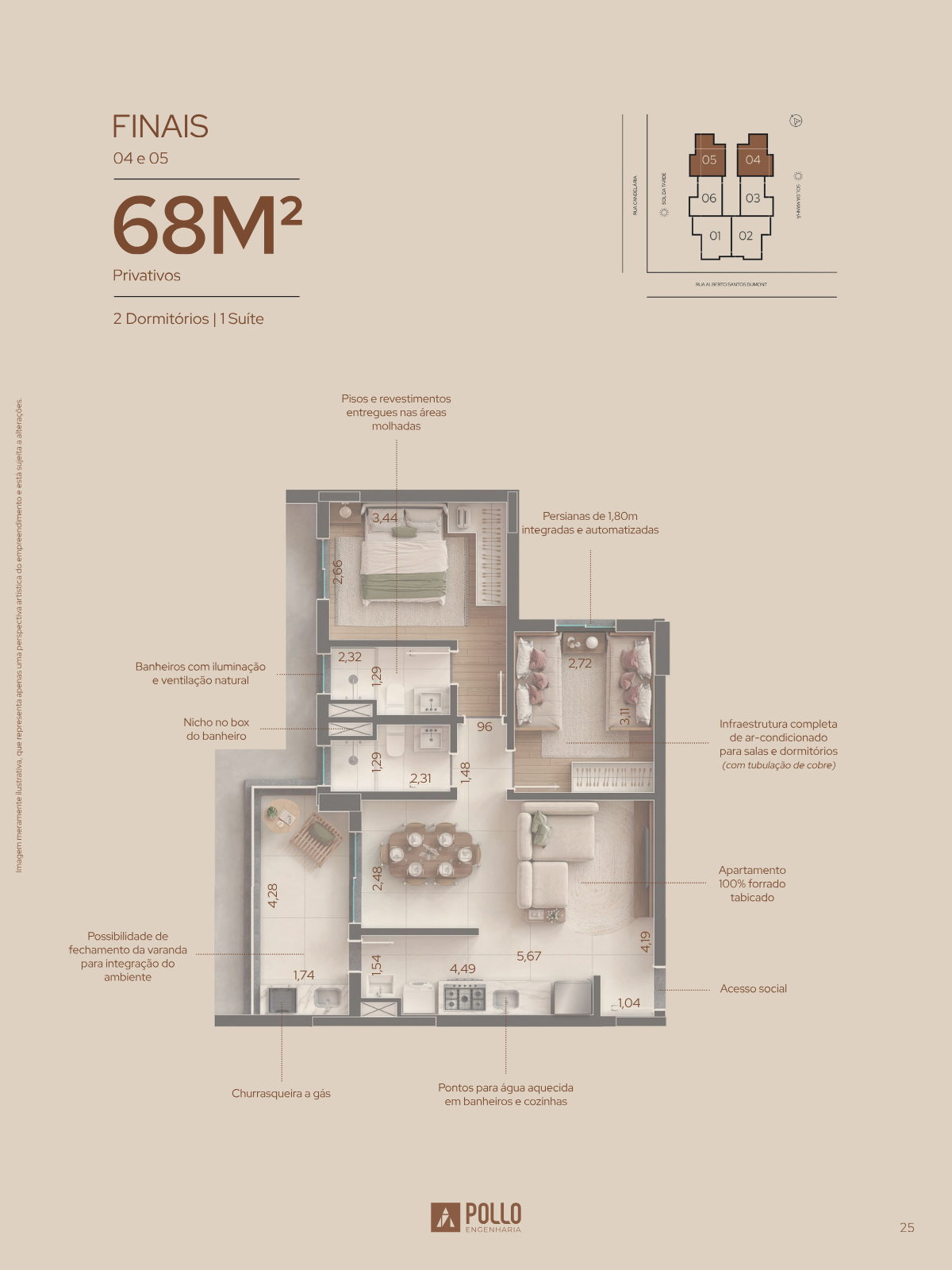 Planta 3 Dormitórios